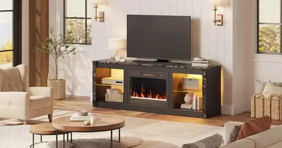 tv stands with electric fireplace